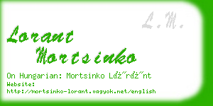 lorant mortsinko business card